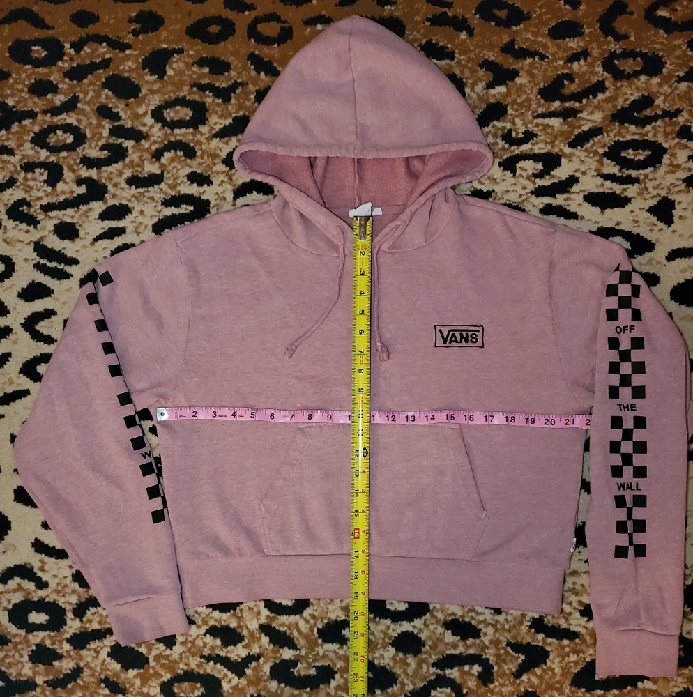 Vans Women's Pink Cropped Hoodie Medium